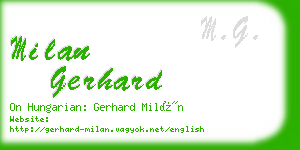 milan gerhard business card